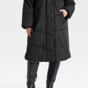 Ava & Viv Black Quilted Coat